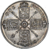 1916 Florin - George V British Silver Coin - Very Nice