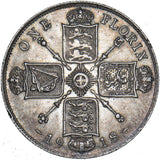 1918 Florin - George V British Silver Coin - Very Nice