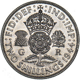 1944 Florin - George VI British Silver Coin - Very Nice