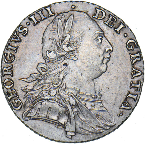 1787 Shilling - George III British Silver Coin - Very Nice