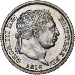 1816 Shilling - George III British Silver Coin - Very Nice