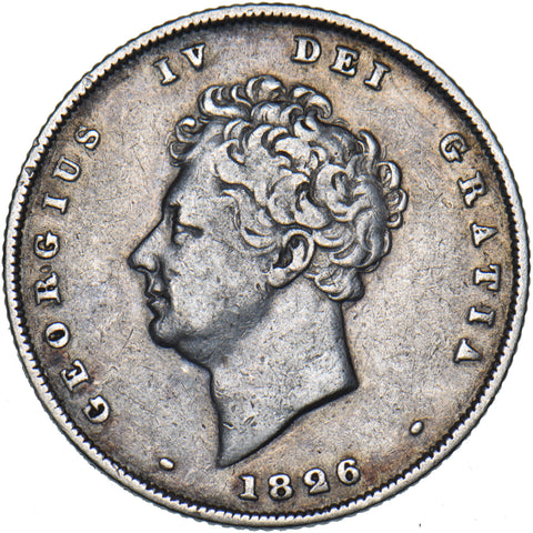 1826 Shilling - George IV British Silver Coin - Nice