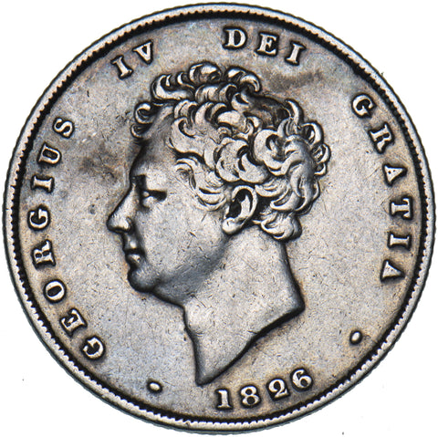 1826 Shilling - George IV British Silver Coin - Nice