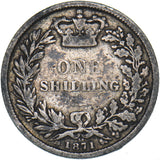 1871 Shilling - Victoria British Silver Coin