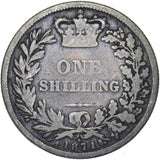 1871 Shilling (Die no. 9) - Victoria British Silver Coin