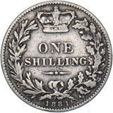 1881 Shilling - Victoria British Silver Coin