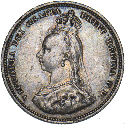 1887 Shilling - Victoria British Silver Coin - Nice