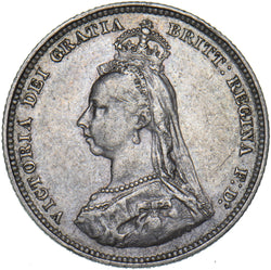 1887 Shilling - Victoria British Silver Coin - Nice