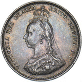 1887 Shilling - Victoria British Silver Coin - Very Nice