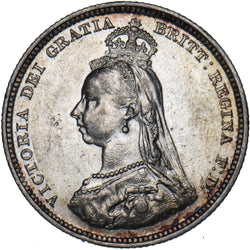 1887 Shilling - Victoria British Silver Coin - Very Nice