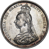 1887 Shilling - Victoria British Silver Coin - Very Nice
