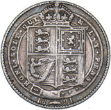 1891 Shilling - Victoria British Silver Coin