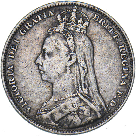 1891 Shilling - Victoria British Silver Coin