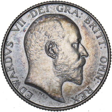 1902 Matt Proof Shilling - Edward VII British Silver Coin - Superb