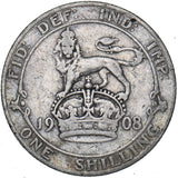 1908 Shilling - Edward VII British Silver Coin