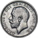 1914 Shilling - George V British Silver Coin - Nice