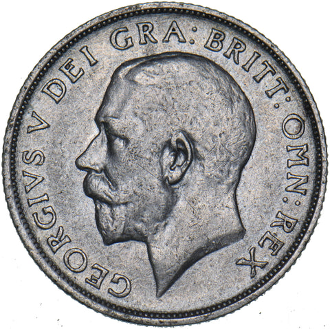 1915 Shilling - George V British Silver Coin - Nice