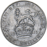 1915 Shilling - George V British Silver Coin - Nice