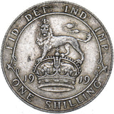 1919 Shilling - George V British Silver Coin - Nice