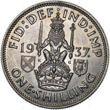 1937 Scottish Shilling - George VI British Silver Coin - Superb