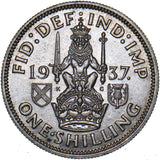 1937 Scottish Shilling - George VI British Silver Coin - Superb