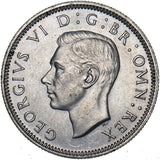1944 English Shilling - George VI British Silver Coin - Very Nice
