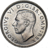 1944 English Shilling - George VI British Silver Coin - Superb