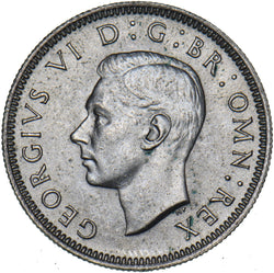 1945 Scottish Shilling - George VI British Silver Coin - Superb