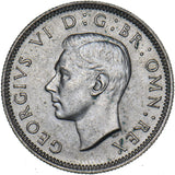 1945 Scottish Shilling - George VI British Silver Coin - Superb