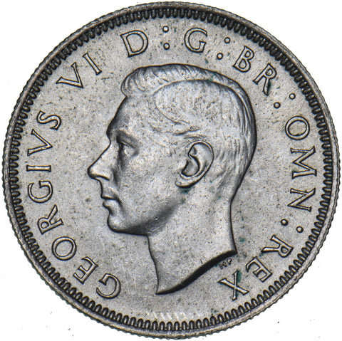1945 Scottish Shilling - George VI British Silver Coin - Superb
