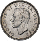 1945 Scottish Shilling - George VI British Silver Coin - Superb