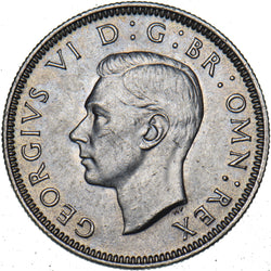 1946 Scottish Shilling - George VI British Silver Coin - Superb