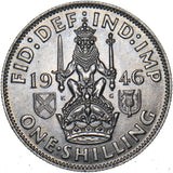 1946 Scottish Shilling - George VI British Silver Coin - Superb