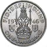 1946 Scottish Shilling - George VI British Silver Coin - Superb