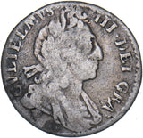 1699 Sixpence (Plain Angles) - William III British Silver Coin