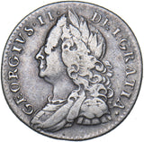 1757 Sixpence - George II British Silver Coin - Nice