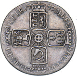 1757 Sixpence - George II British Silver Coin - Nice