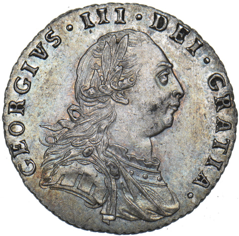 1787 Sixpence - George III British Silver Coin - Very Nice