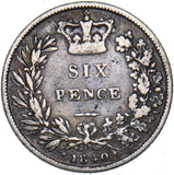 1840 Sixpence - Victoria British Silver Coin