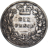 1844 Sixpence - Victoria British Silver Coin