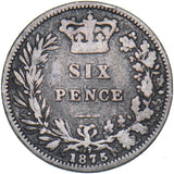 1875 Sixpence (Die no. 67) - Victoria British Silver Coin