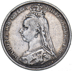 1887 Sixpence - Victoria British Silver Coin