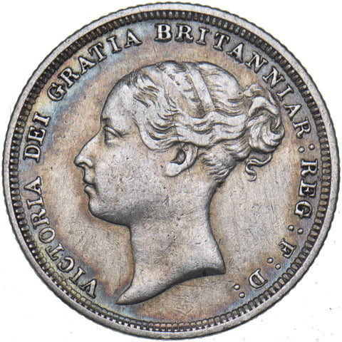 1887 Sixpence (Young Head) - Victoria British Silver Coin - Nice