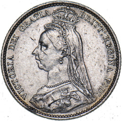 1887 Sixpence - Victoria British Silver Coin - Nice