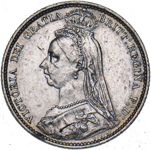 1887 Sixpence - Victoria British Silver Coin - Nice