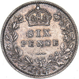 1887 Sixpence - Victoria British Silver Coin - Nice