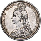 1887 Sixpence - Victoria British Silver Coin - Nice