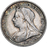 1900 Sixpence - Victoria British Silver Coin - Nice