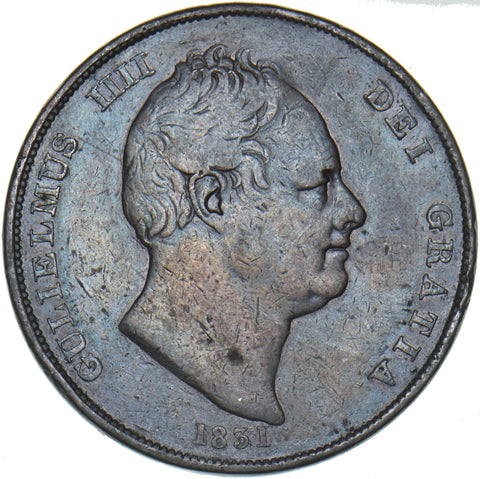 1831 Penny (Rev. Damage) - William IV British Copper Coin