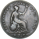 1843 Penny (DFF Flaw) - Victoria British Copper Coin